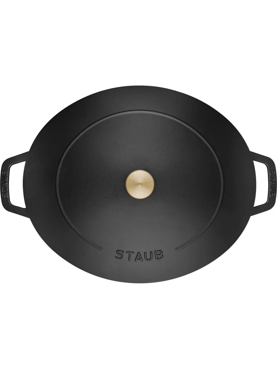 Овальная чугунная утятница Staub Wide, 31 см, 5.9 л — изображение 3 из 8, черный