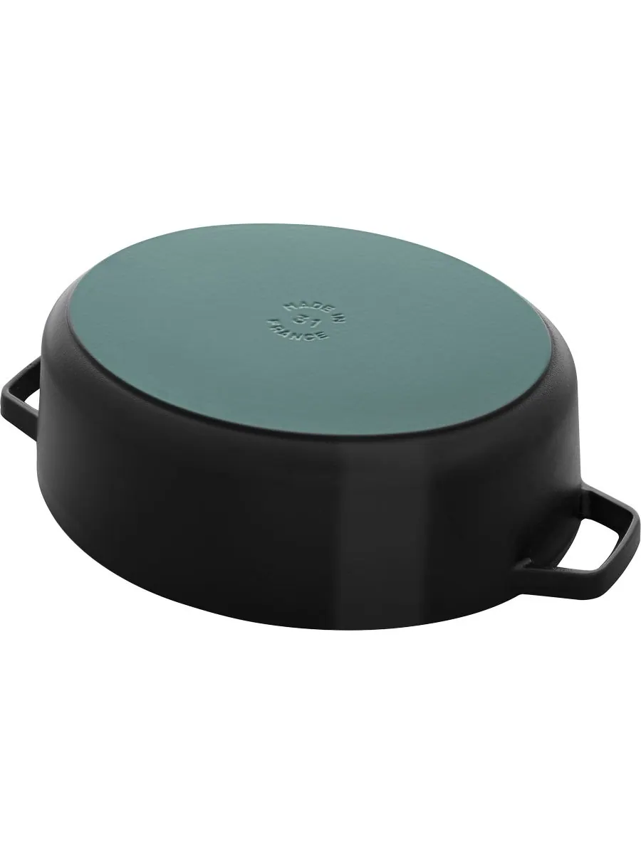 Овальная чугунная утятница Staub Wide, 31 см, 5.9 л — изображение 5 из 8, черный