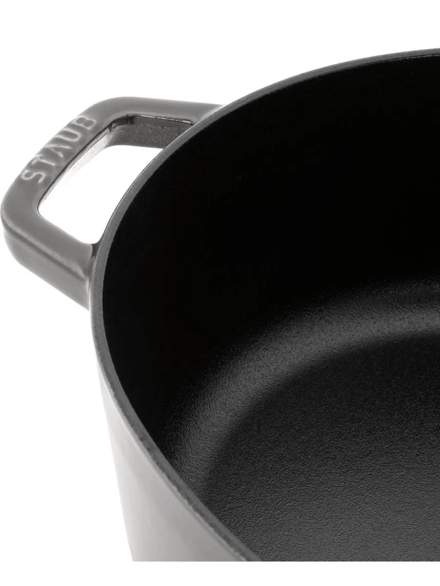 Овальная чугунная утятница Staub Wide, 31 см, 5.9 л — изображение 2 из 10, графитовый серый