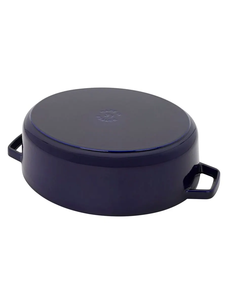 Овальная чугунная утятница Staub Wide, 31 см, 5.9 л — изображение 3 из 10, синий