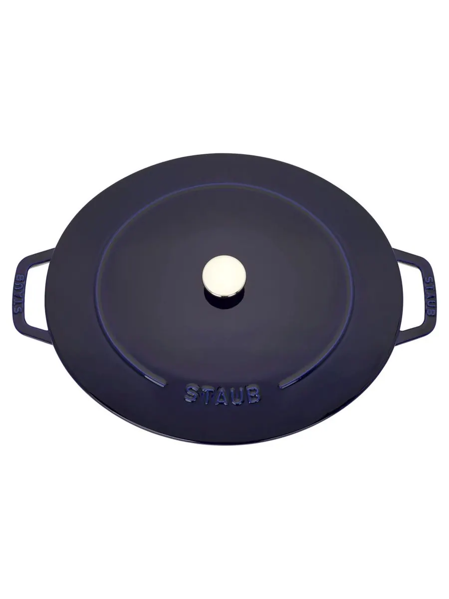 Овальная чугунная утятница Staub Wide, 31 см, 5.9 л — изображение 4 из 10, синий