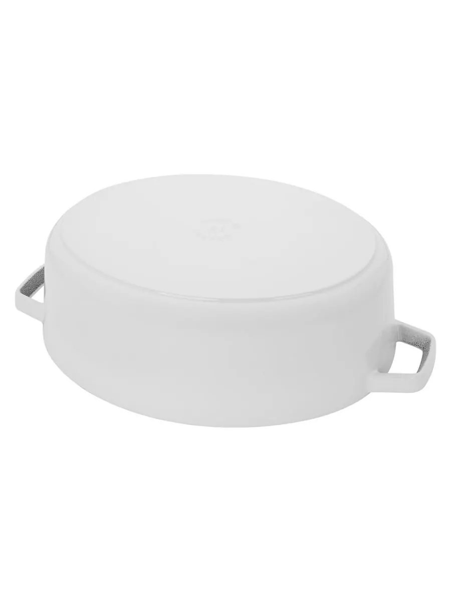Овальная чугунная утятница Staub Wide, 31 см, 5.9 л — изображение 4 из 10, белый