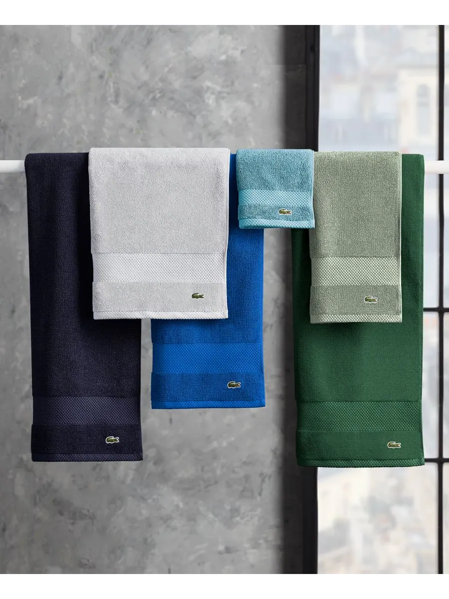 Антимикробное полотенце для рук Heritage из хлопка Supima, 40 см x 76 см Lacoste Home — изображение 4 из 10, голубой