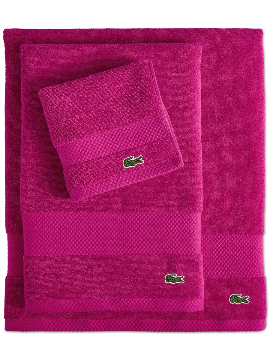 Антимикробное полотенце для рук Heritage из хлопка Supima, 40 см x 76 см Lacoste Home — изображение 2 из 10, маджента