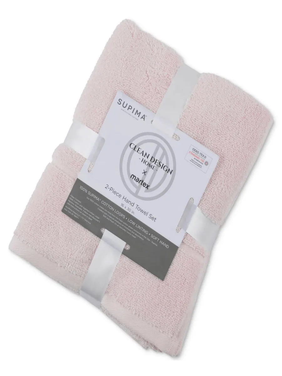 Набор из 2 полотенец для рук Martex из хлопка Supima с низким содержанием ворса Clean Design Home — изображение 3 из 4