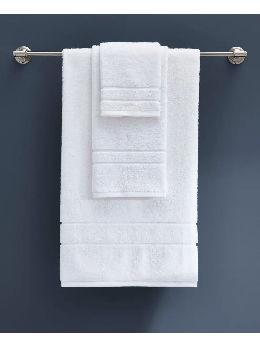 Набор из 2 полотенец для рук Martex из хлопка Supima с низким содержанием ворса Clean Design Home — изображение 3 из 5, белый