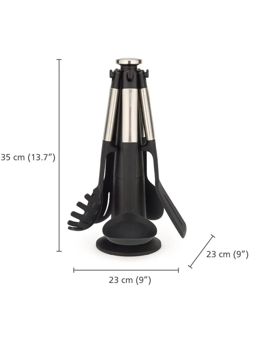Набор кухонных принадлежностей Elevate Silicone Carousel из 5 предметов с вращающейся подставкой — изображение 8 из 10