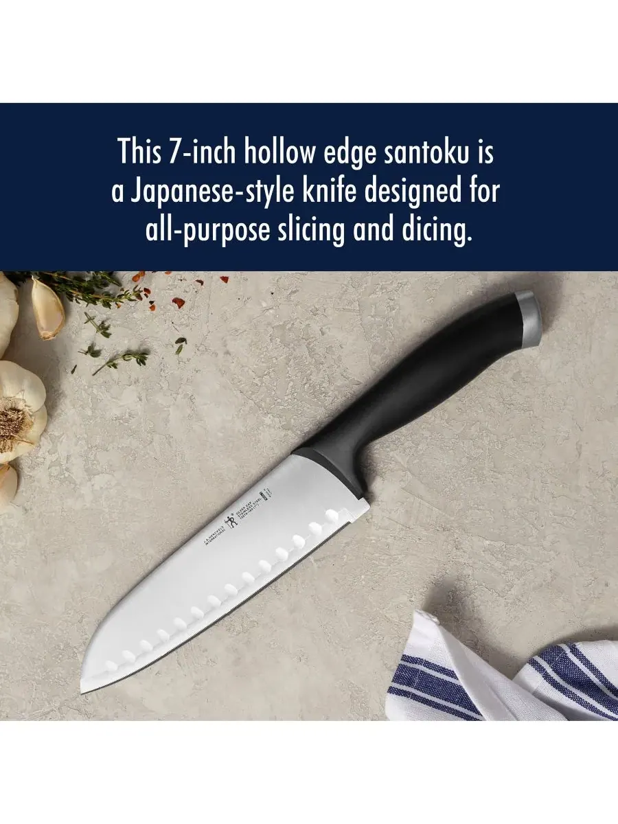 Нож Santoku HENCKELS International Silvercap с полым лезвием, 18 см J.A. Henckels — изображение 3 из 5, нет цвета