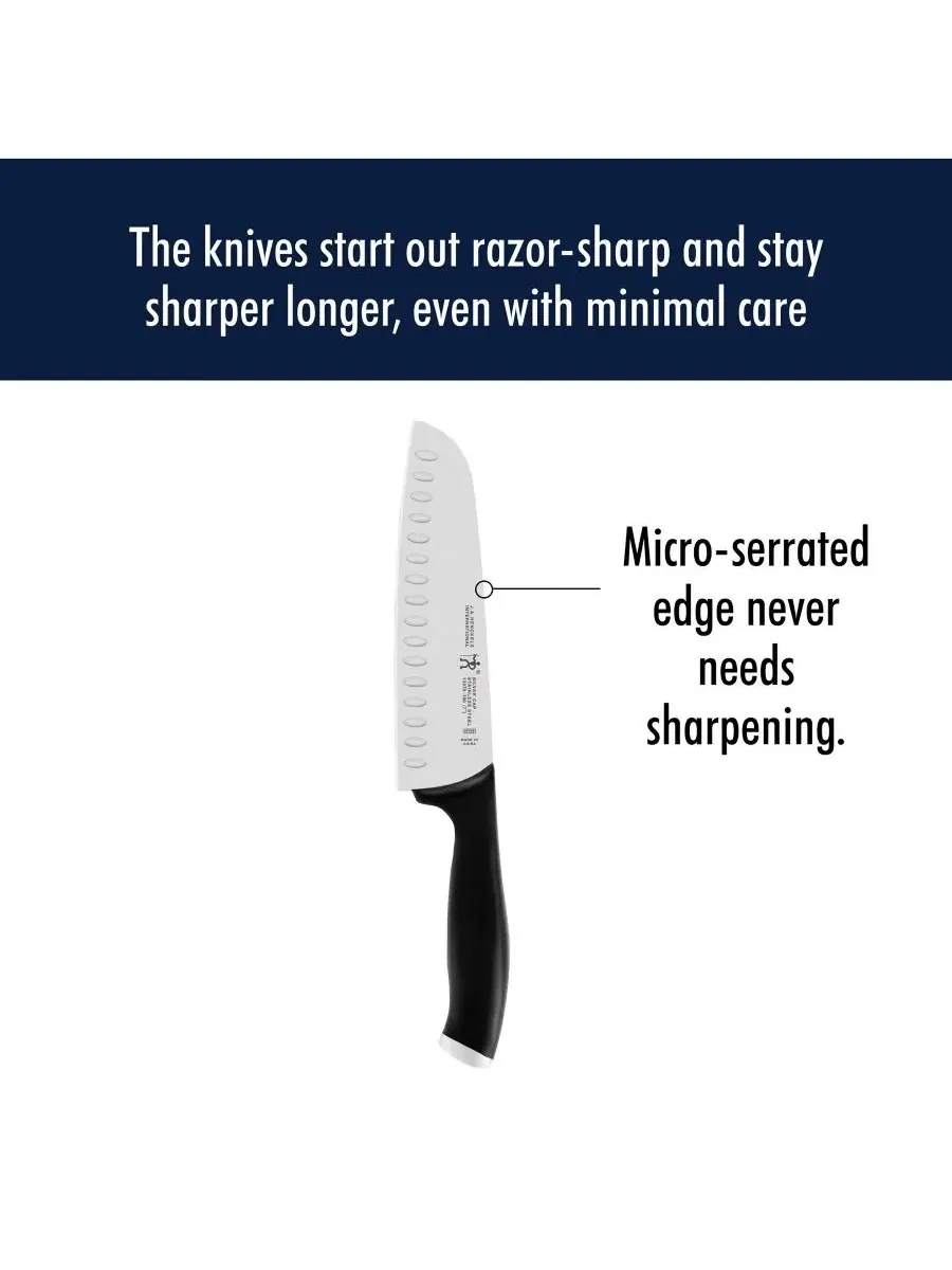 Нож Santoku HENCKELS International Silvercap с полым лезвием, 18 см J.A. Henckels — изображение 5 из 5, нет цвета