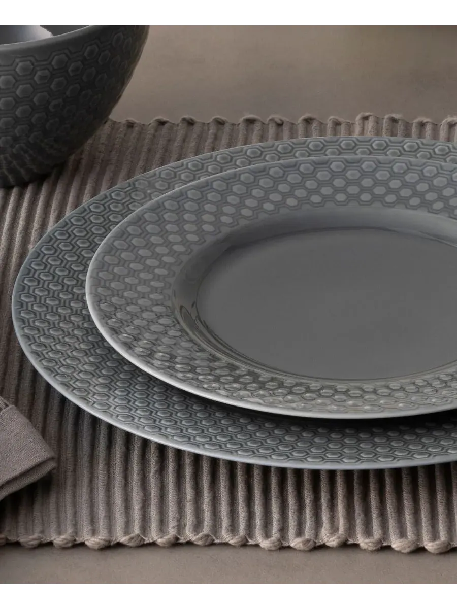 Набор из 4 тарелок Noritake Kikko, 20,9 см — изображение 2 из 4, серый