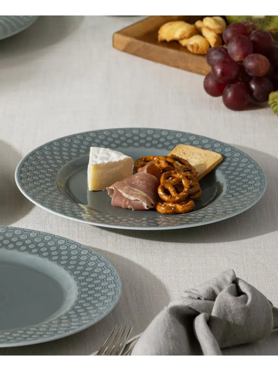 Набор из 4 тарелок Noritake Kikko, 20,9 см — изображение 3 из 4, серый