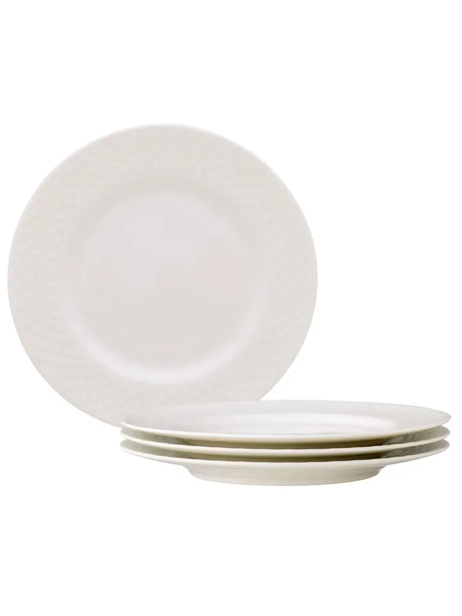 Набор из 4 тарелок Noritake Kikko, 20,9 см — изображение 1 из 4, белый