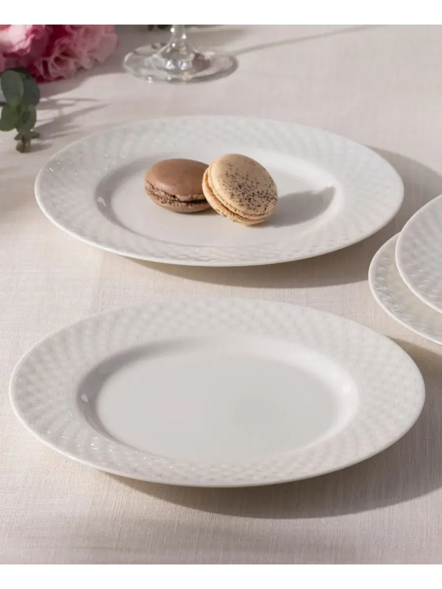 Набор из 4 тарелок Noritake Kikko, 20,9 см — изображение 2 из 4, белый