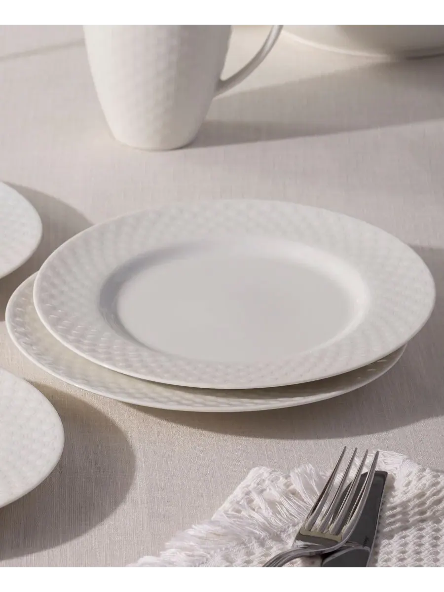 Набор из 4 тарелок Noritake Kikko, 20,9 см — изображение 3 из 4, белый