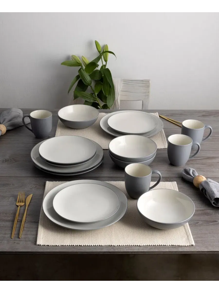 Набор из 4 тарелок Colorwave Collection Noritake — изображение 5 из 20, серый