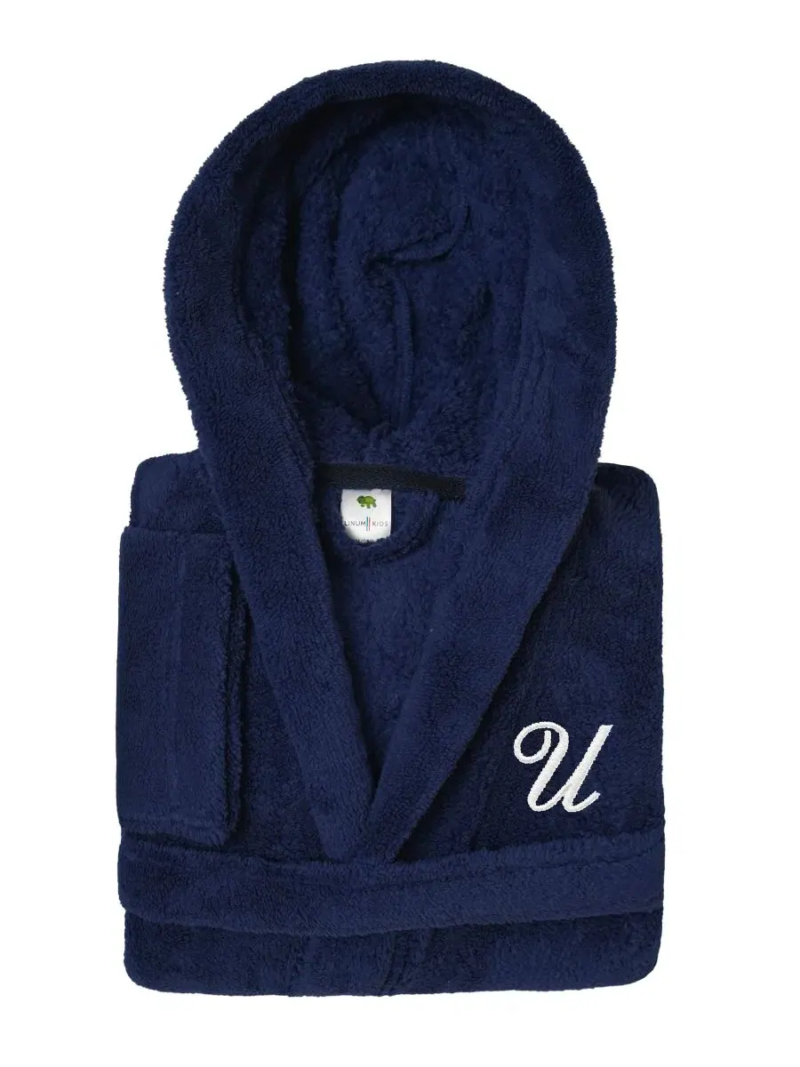 Детский халат с капюшоном из микрофибры, Personalized Kids Super Plush Hooded Bathrobe Linum Home — изображение 1 из 4