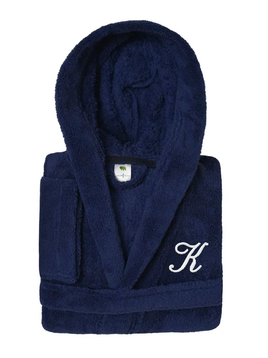 Махровый халат с капюшоном Personalized Kids Super Plush Hooded Bathrobe Linum Home