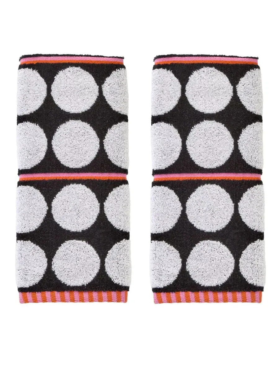 Набор из 2 полотенец для рук, махровое, с принтом в горошек, Polka Dot Grande Jacquard Curved SKL