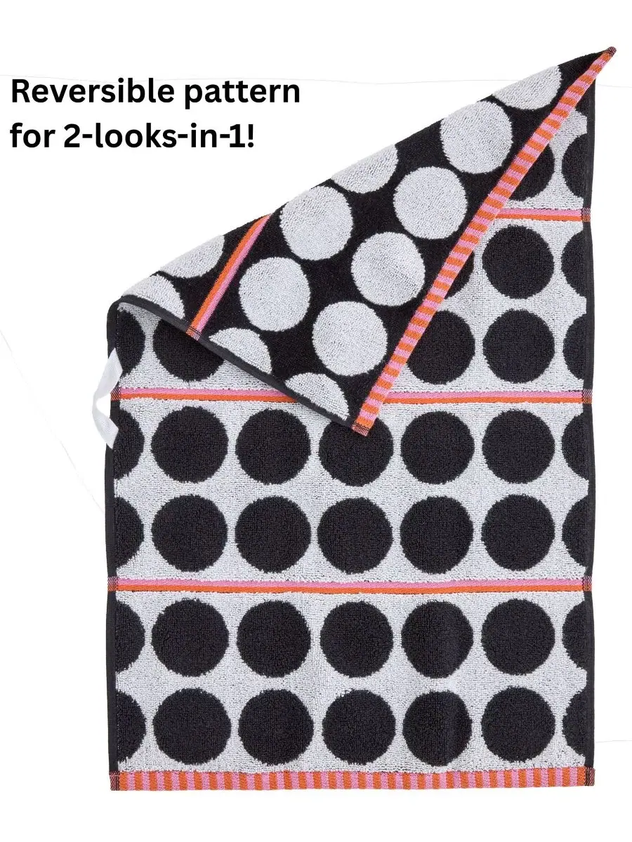 Набор из 2 полотенец для рук, махровое, с принтом в горошек, Polka Dot Grande Jacquard Curved SKL — изображение 3 из 6