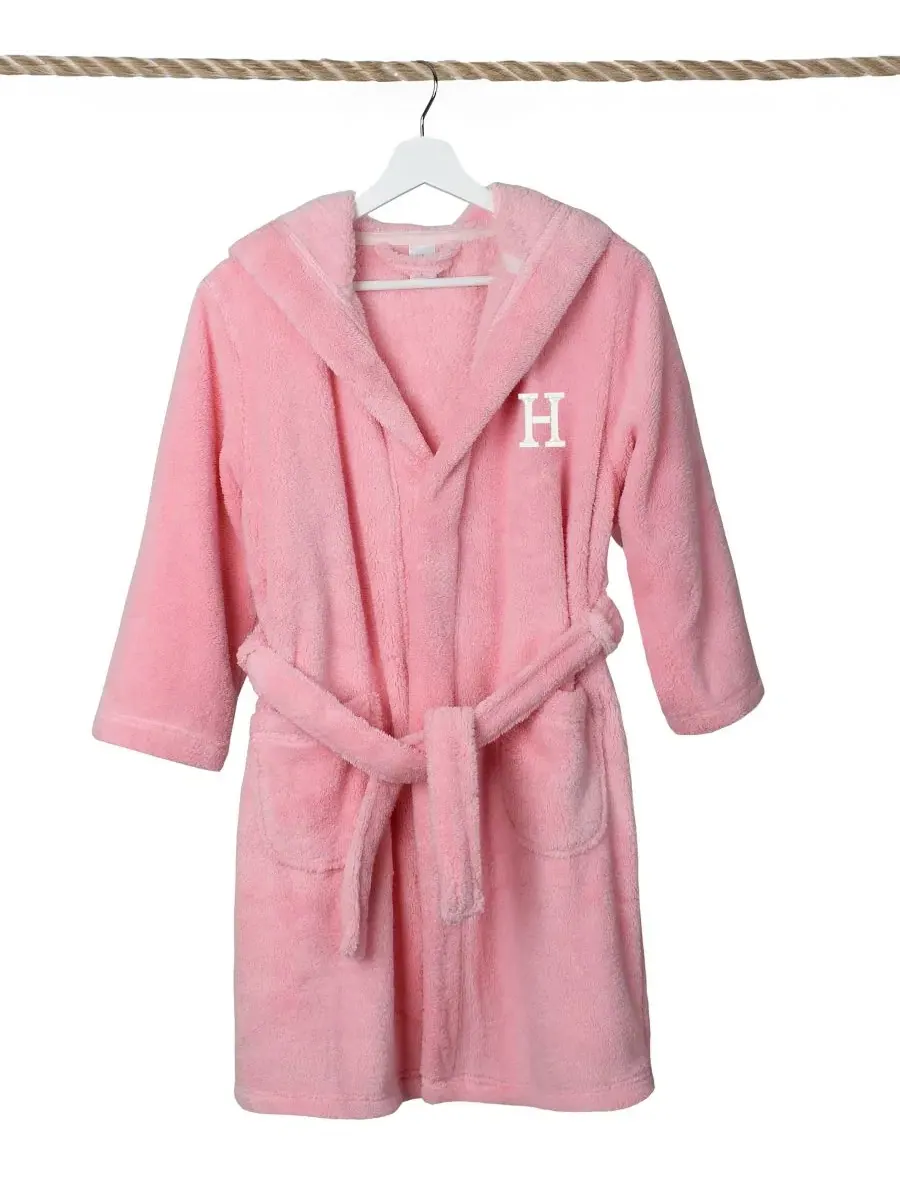 Детский халат с капюшоном из микрофибры, Personalized Kids Super Plush Hooded Bathrobe Linum Home — изображение 2 из 2