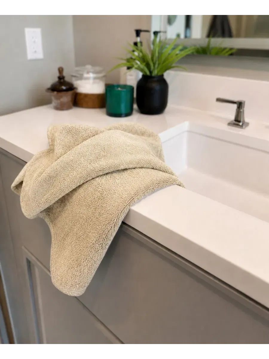 Комплект полотенец для рук из вискозы и хлопка, 2 шт, Luxury Viscose from Bamboo BedVoyage — изображение 4 из 6, бежевый
