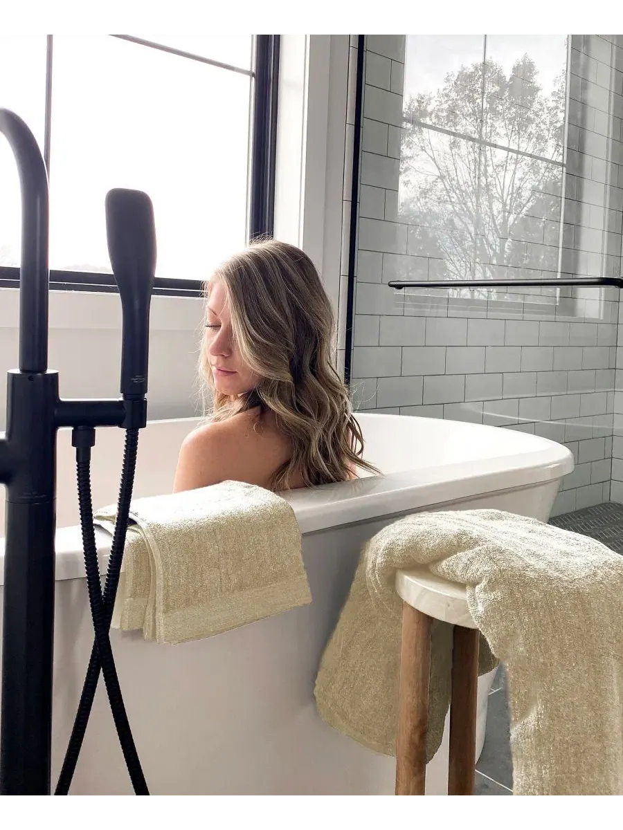 Комплект полотенец для рук из вискозы и хлопка, 2 шт, Luxury Viscose from Bamboo BedVoyage — изображение 5 из 6, бежевый