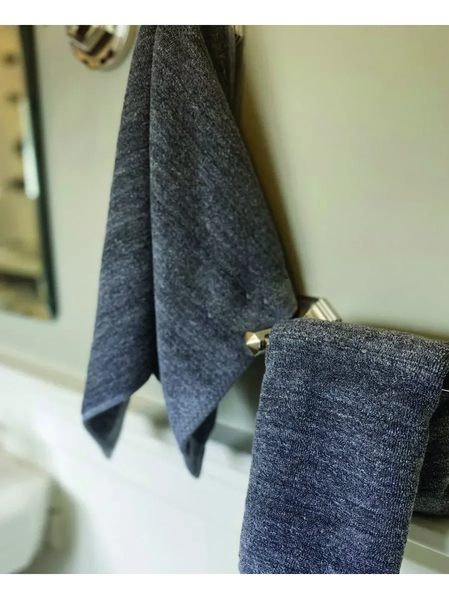 Полотенце для рук из вискозы и хлопка, 2 шт, 41x69 см BedVoyage — изображение 5 из 6, темно-серый