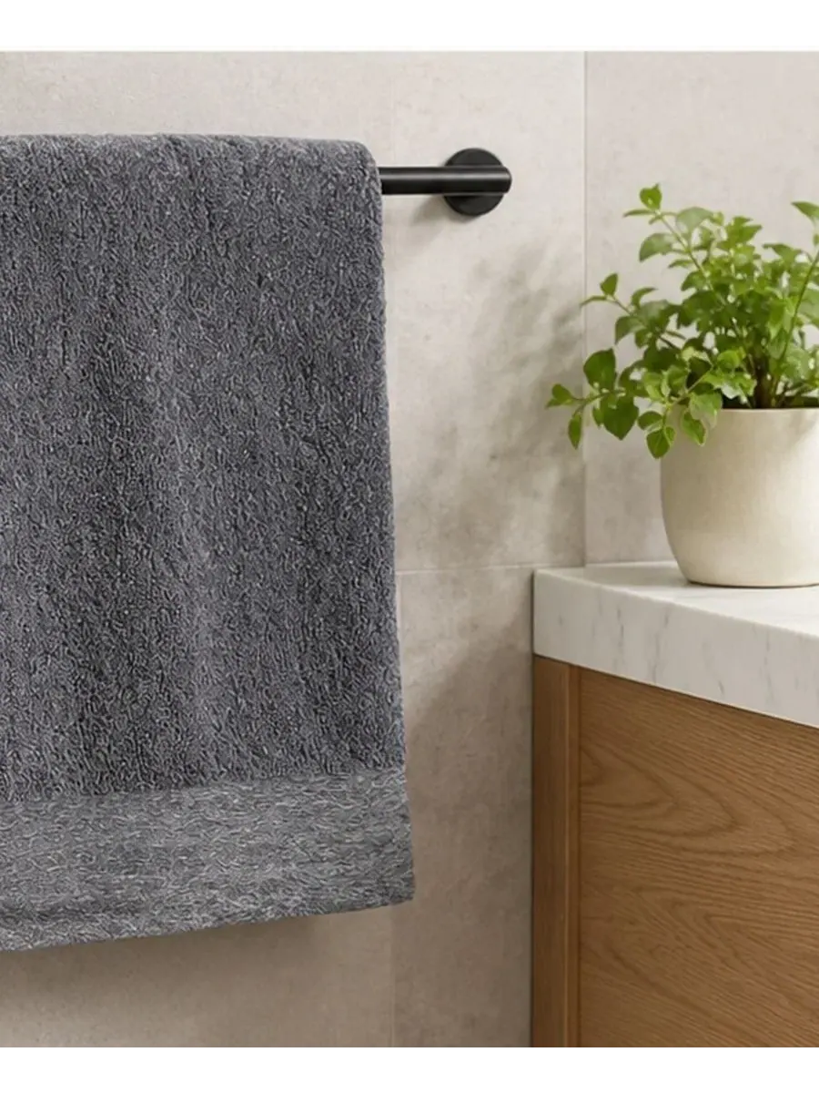Полотенце для рук из вискозы и хлопка, 2 шт, 41x69 см BedVoyage — изображение 6 из 6, темно-серый