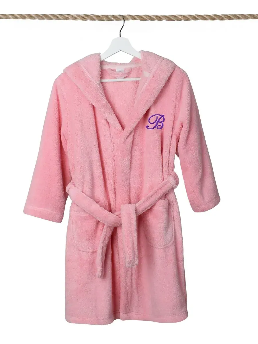 Детский халат с капюшоном из микрофибры Personalized Kids Super Plush Hooded Bathrobe Linum Home — изображение 2 из 4