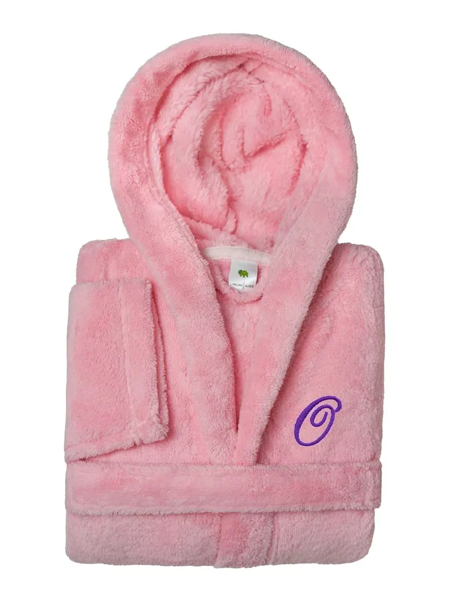 Детский банный халат с капюшоном, супер-плюш, Personalized Kids Super Plush Hooded Bathrobe Linum