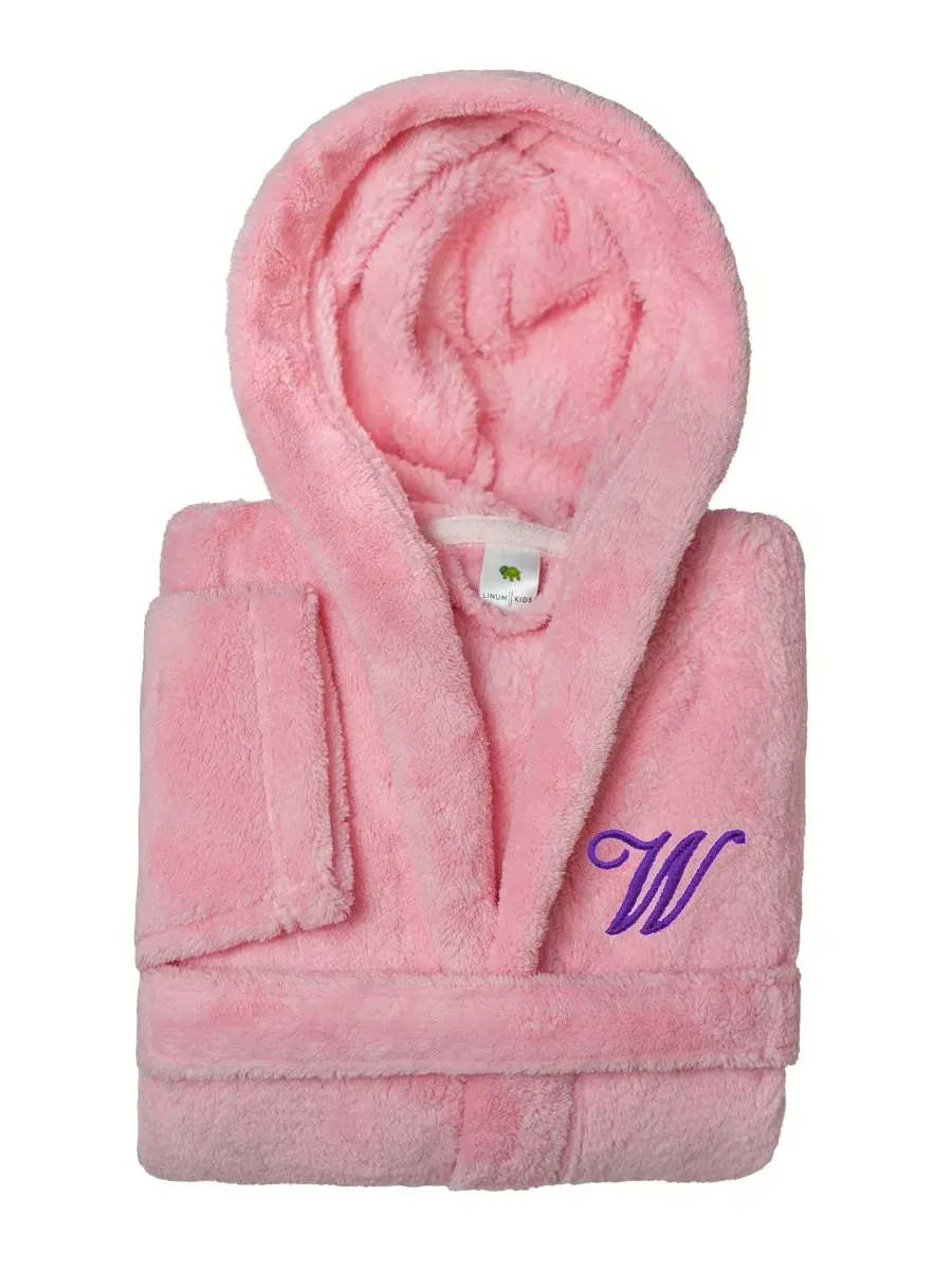 Детский халат с капюшоном из микрофибры Personalized Kids Super Plush Hooded Bathrobe Linum Home — изображение 1 из 4