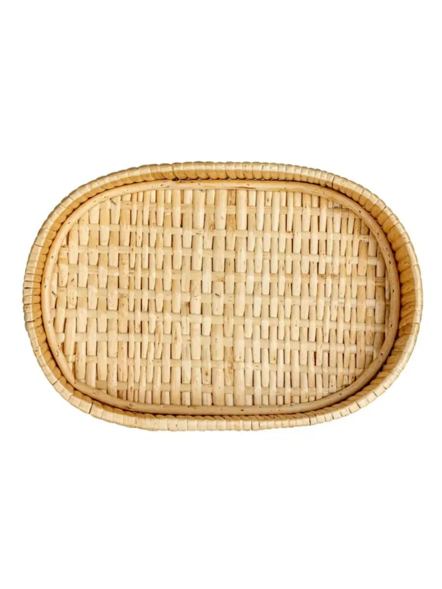 Набор из 2 овальных ивовых подносов, с приподнятыми краями Household Essentials — изображение 6 из 8, прозрачный
