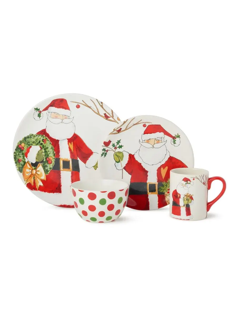 Набор столовых приборов на 4 персоны Santa Delight, 16 предметов, керамика Certified International — изображение 2 из 6