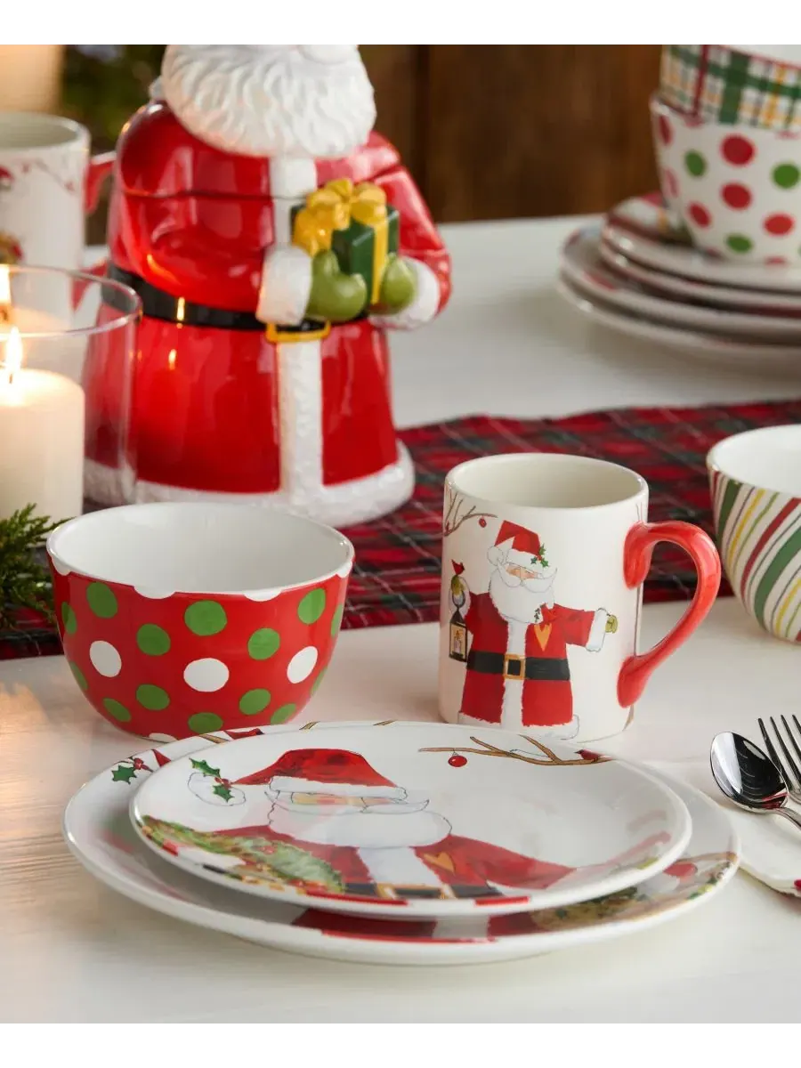 Набор столовых приборов на 4 персоны Santa Delight, 16 предметов, керамика Certified International — изображение 4 из 6