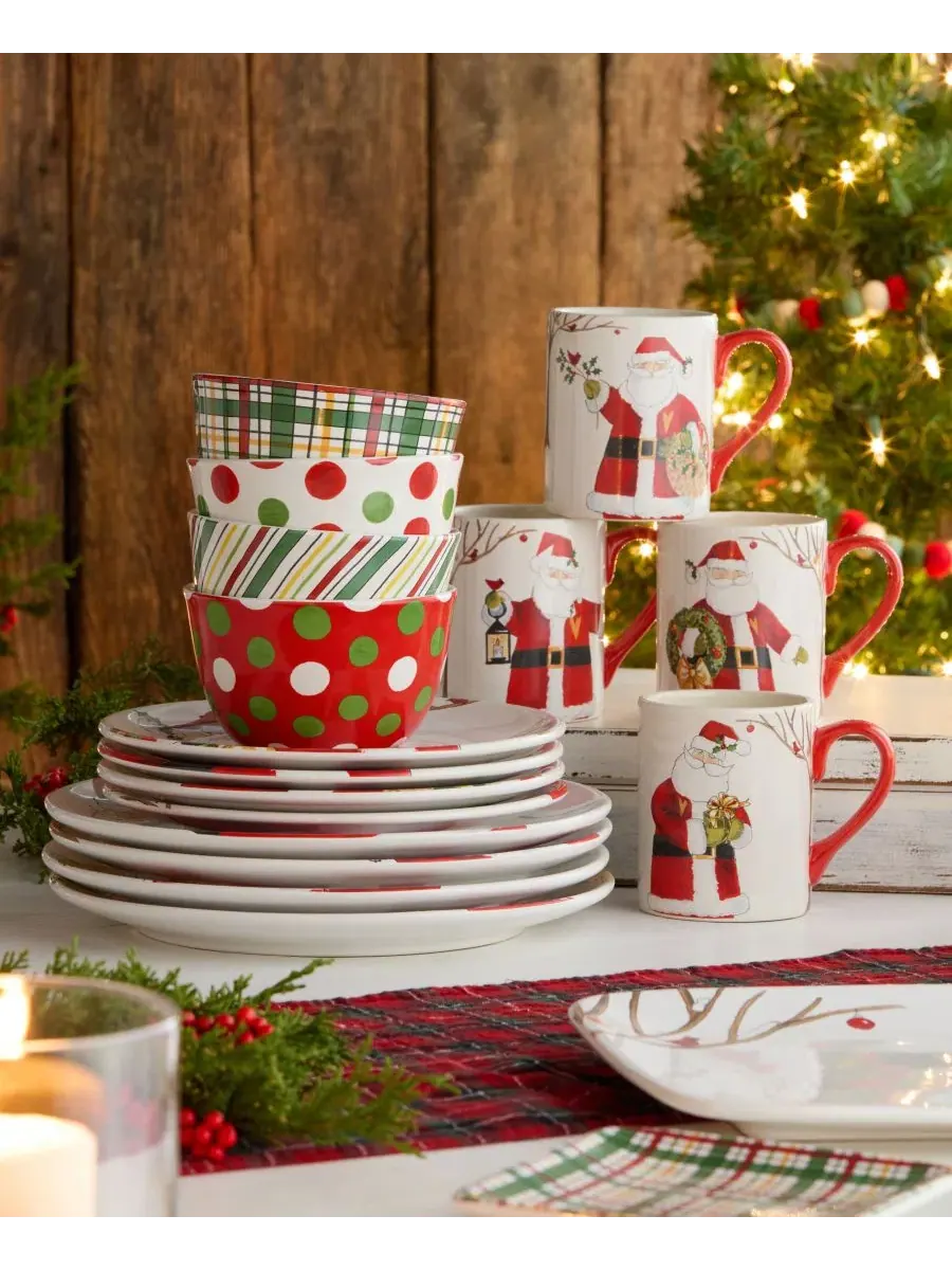 Набор столовых приборов на 4 персоны Santa Delight, 16 предметов, керамика Certified International — изображение 6 из 6
