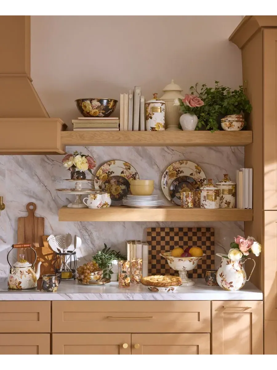 Банка для сыпучих продуктов Wild Rose Medium Canister MacKenzie-Childs — изображение 6 из 6, белый