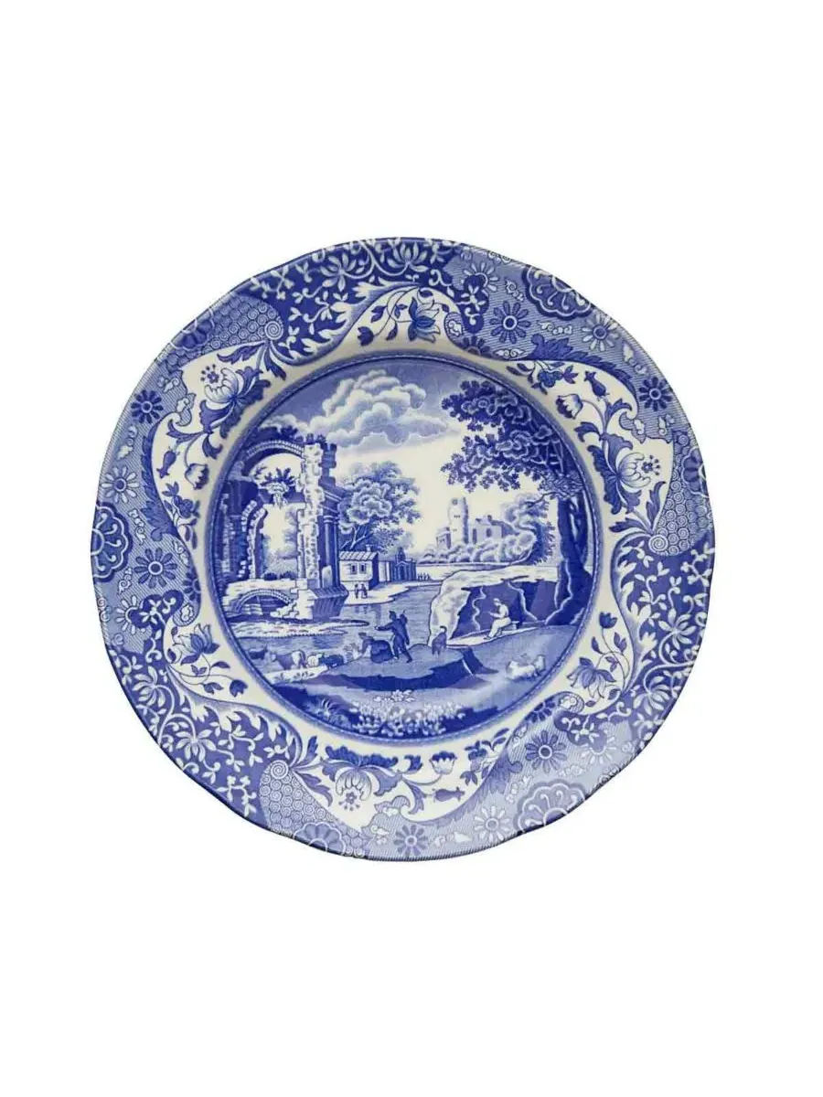 Набор из 4 суповых тарелок Blue Italian Rim Spode — изображение 2 из 7, синий