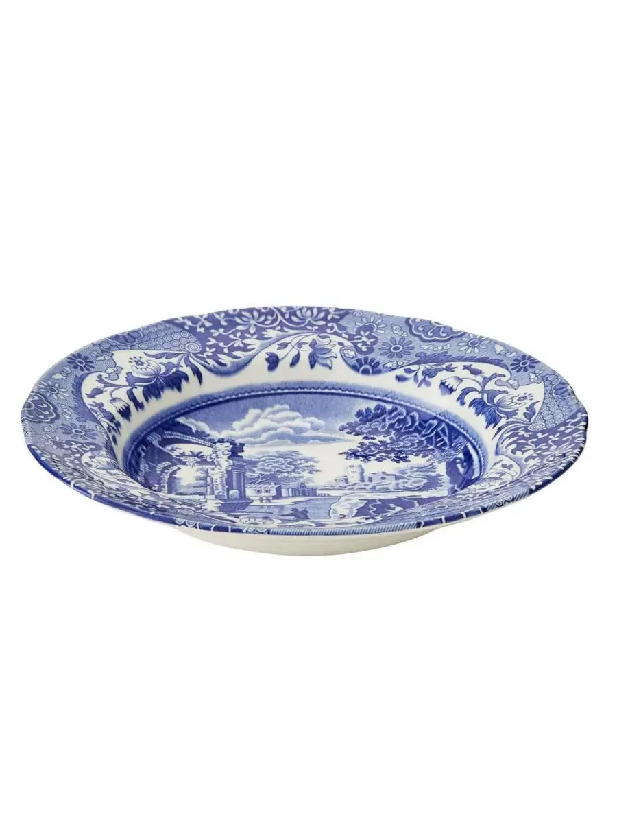 Набор из 4 суповых тарелок Blue Italian Rim Spode — изображение 3 из 7, синий