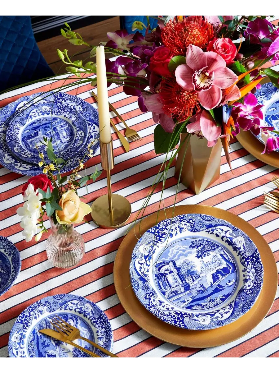 Набор из 4 суповых тарелок Blue Italian Rim Spode — изображение 7 из 7, синий