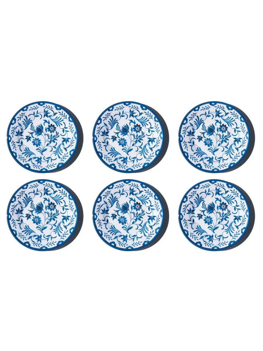 Набор салатных тарелок Medallion Flower NewWave Melamine, 6 шт Abode Homewares — синий