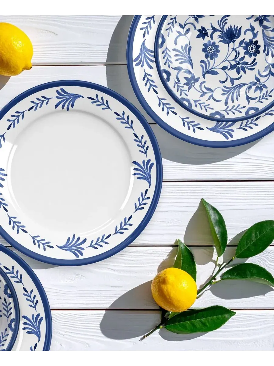 Набор салатных тарелок Medallion Flower NewWave Melamine, 6 шт Abode Homewares — изображение 5 из 5, синий