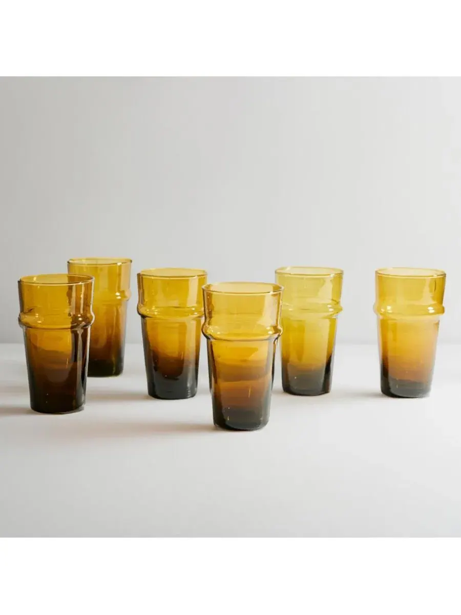 Набор из 6 стаканов Beldi Stacking Glass Verve Culture — изображение 1 из 3, коричневый