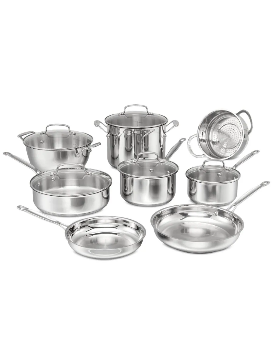 Набор посуды Chef's Classic из 13 предметов из нержавеющей стали Cuisinart — серебристый