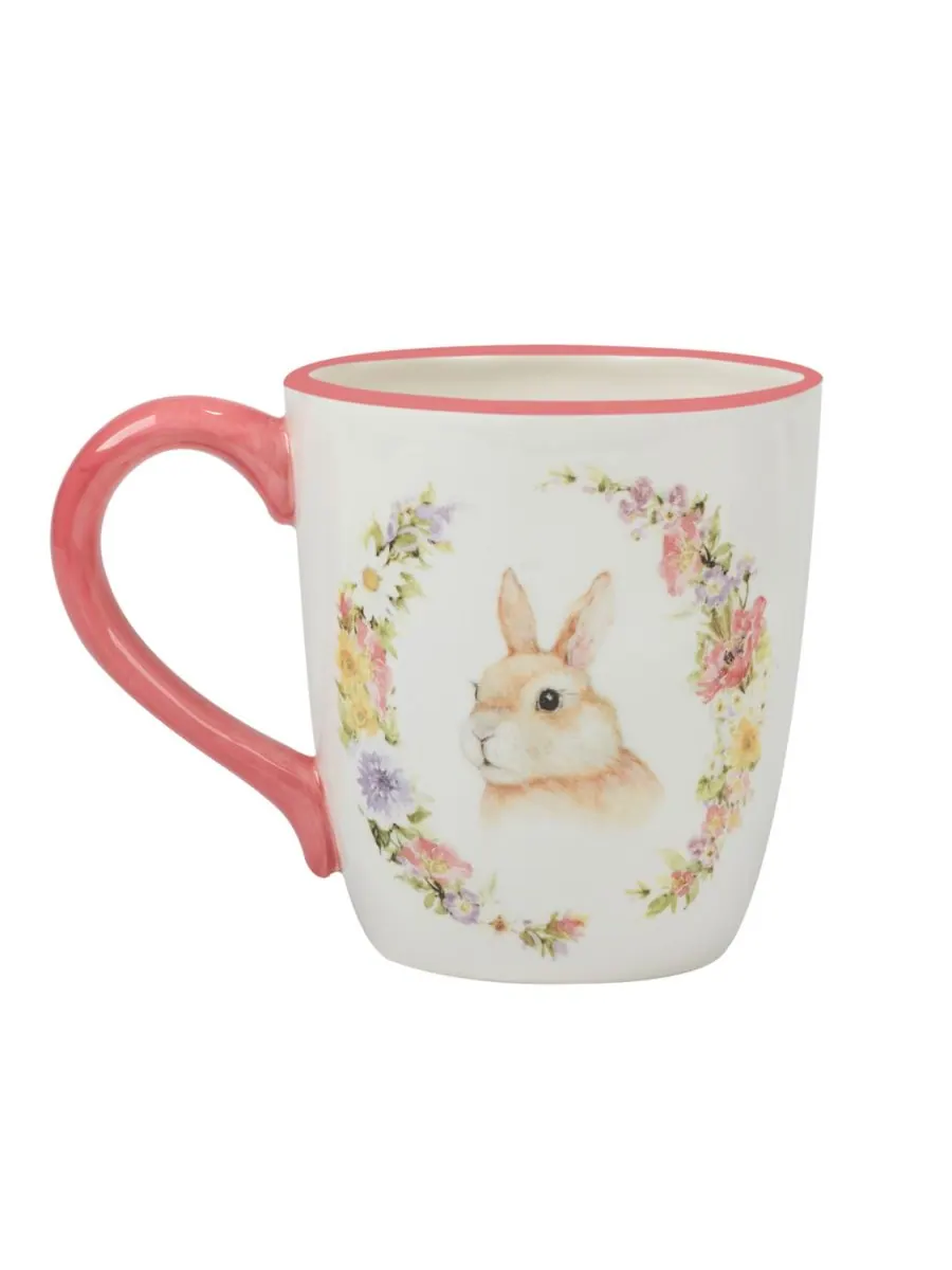Набор из 4 кружек Easter Garden, диаметр 5,75 дюйма Certified International — изображение 2 из 5, белый розовый