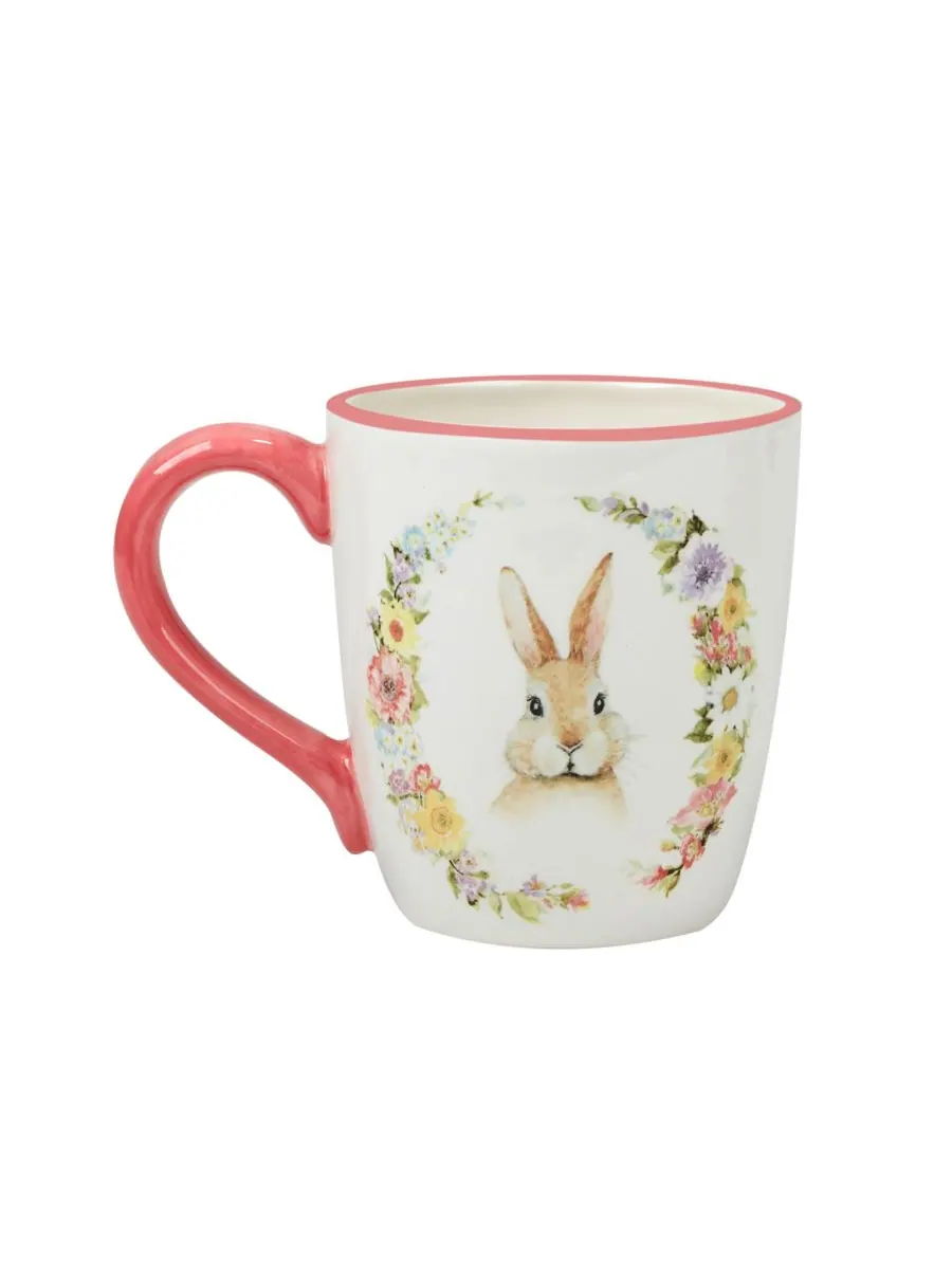 Набор из 4 кружек Easter Garden, диаметр 5,75 дюйма Certified International — изображение 3 из 5, белый розовый