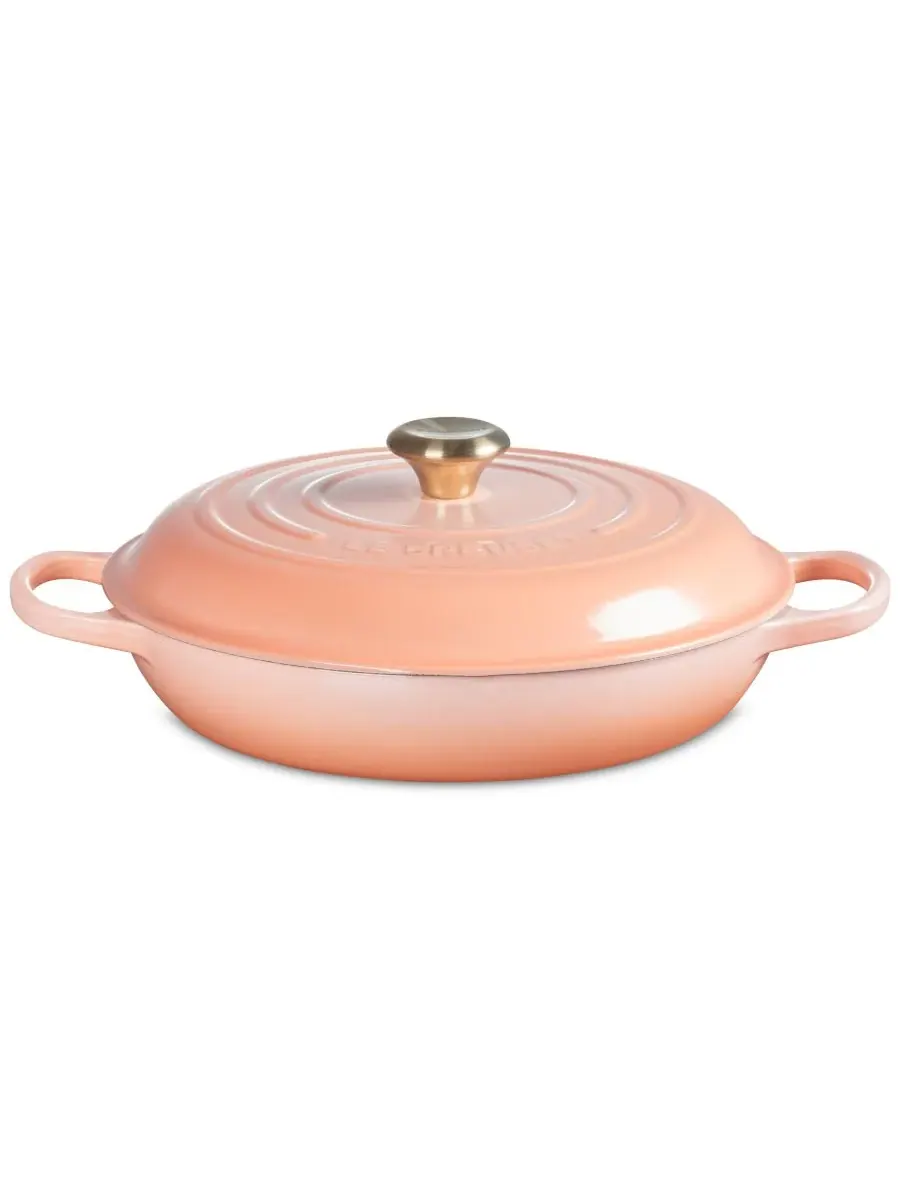 Сотейник чугунный Le Creuset, 3,5 л, 30 см, персиковый — изображение 1 из 5, розовый