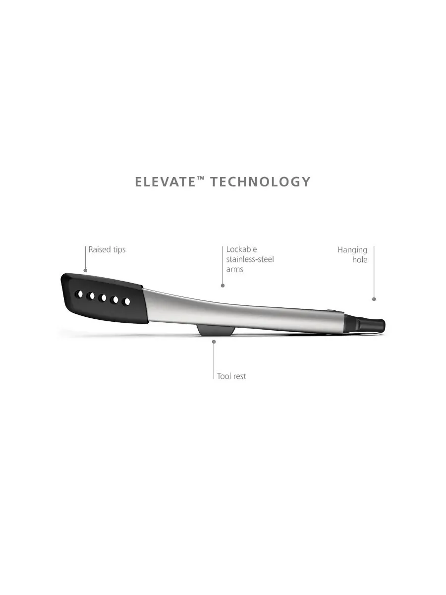Набор из 2 силиконовых щипцов Elevate Fusion со встроенными подставками для инструментов Joseph — изображение 8 из 10, серый