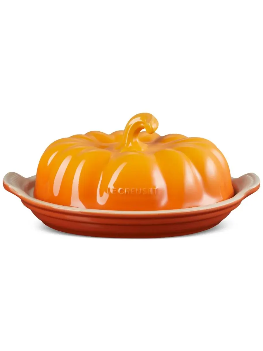 Масленка в виде тыквы Le Creuset Glazed Stoneware — изображение 2 из 4, персимон