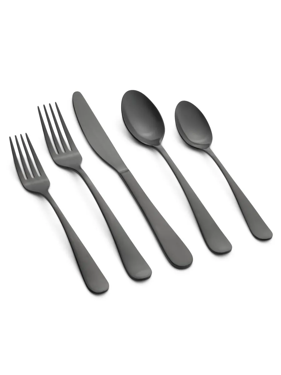Cambridge Silversmiths Набор столовых приборов Rhiannon Black Satin из 20 предметов, на 4 персоны — черный