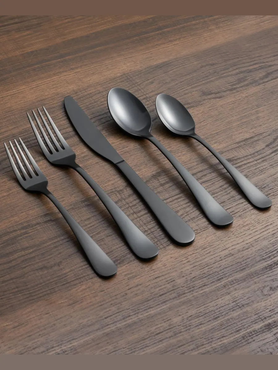 Cambridge Silversmiths Набор столовых приборов Rhiannon Black Satin из 20 предметов, на 4 персоны — изображение 2 из 4